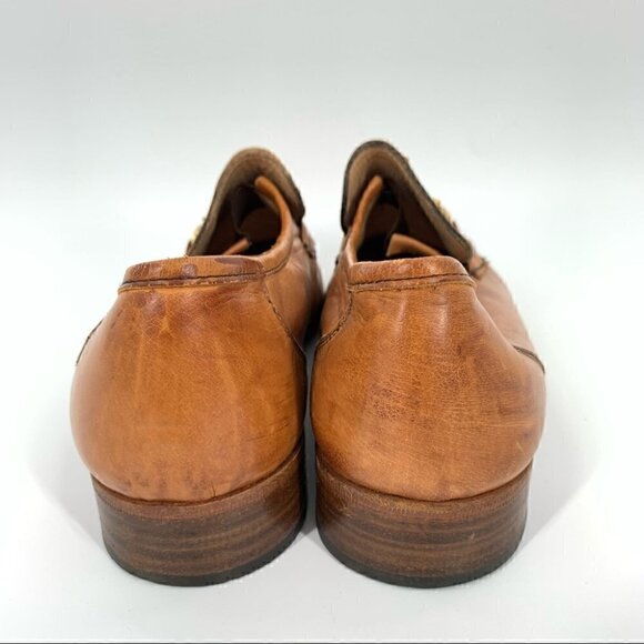 Bally mens loafers size 10.5 N tan Italian leather horsebit main image 14